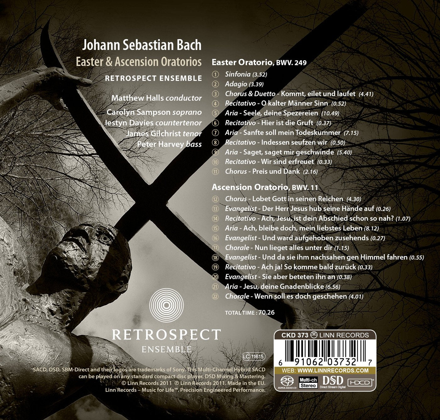 BACH: Easter and Ascension Oratorios: Davies, Gilchrist, Sampson, Retrospect Ensemble (HYBRID SACD)