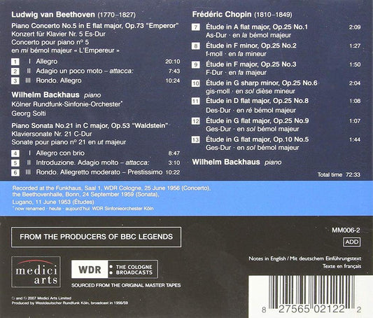 BACKHAUS PLAYS BEETHOVEN AND CHOPIN