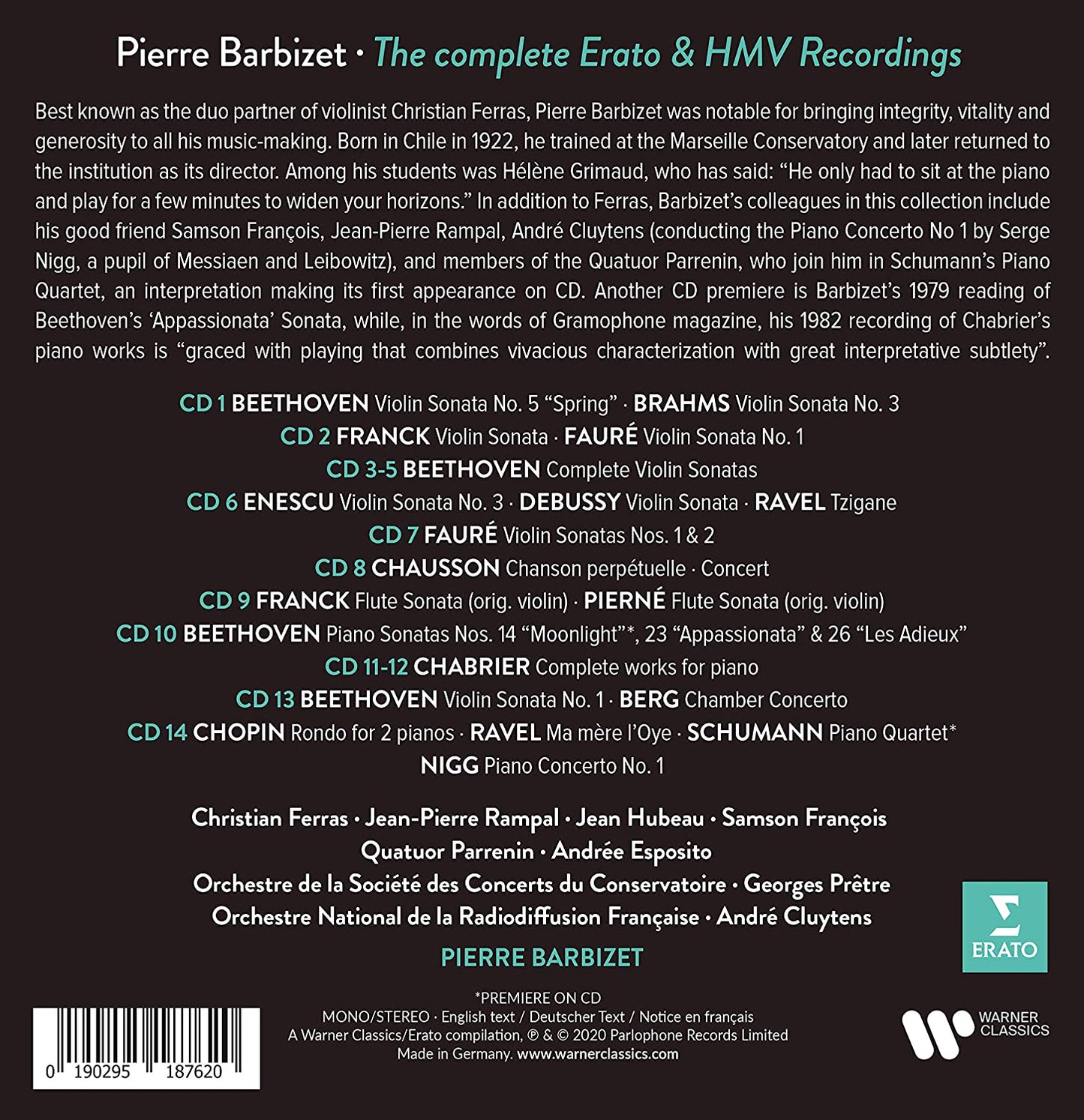 Pierre Barbizet: The Complete Erato Recordings (14 CDs)