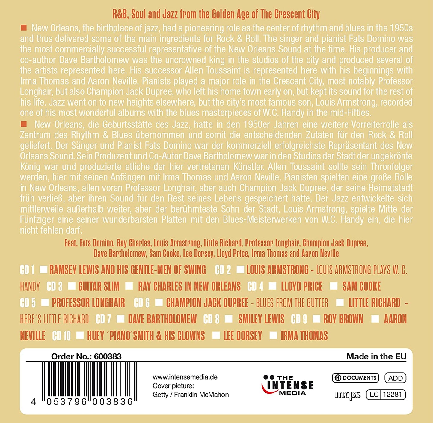 "Do you know what it means to miss New Orleans?": Milestones of Legends - Toussaint, Louis Armstrong, Dr. John, Aaron Neville, Fats Domino, Professor Longhair and More (10 CDs)