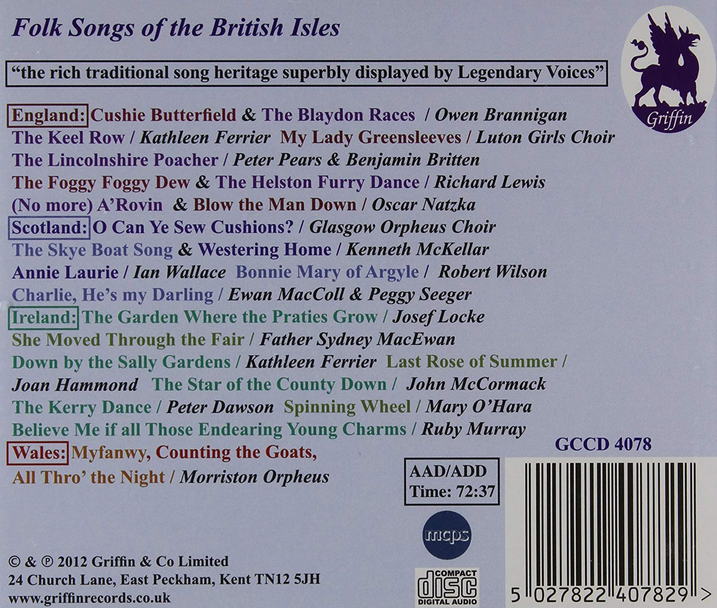FOLK SONGS OF THE BRITISH ISLES