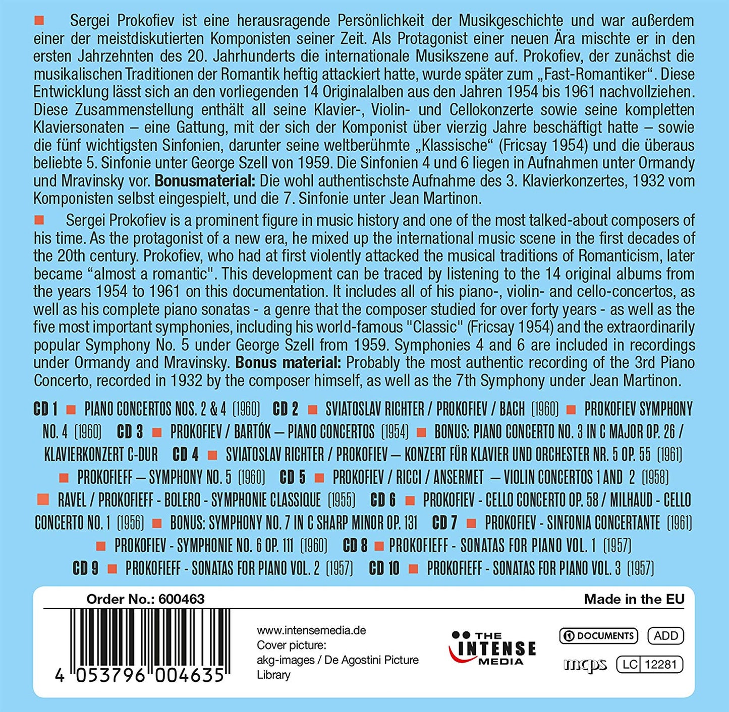 PROKOFIEV: MILESTONES OF A LEGEND (10 CDS)