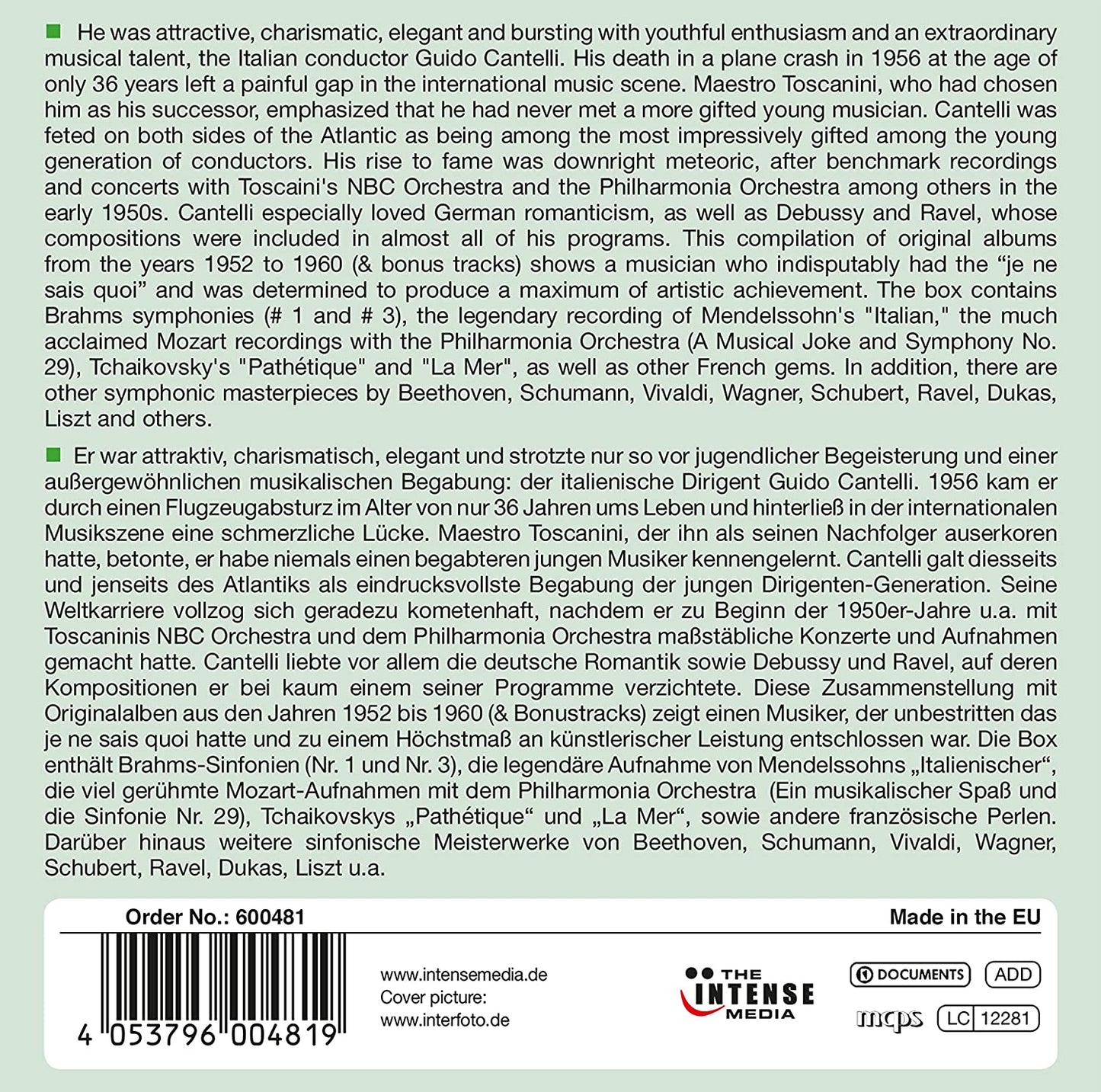 Guido Cantelli: Milestones Of Legends (10 CDs)