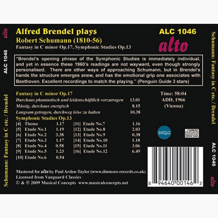 SCHUMANN: FANTASY IN C MINOR; SYMPHONIC STUDIES - ALFRED BRENDEL