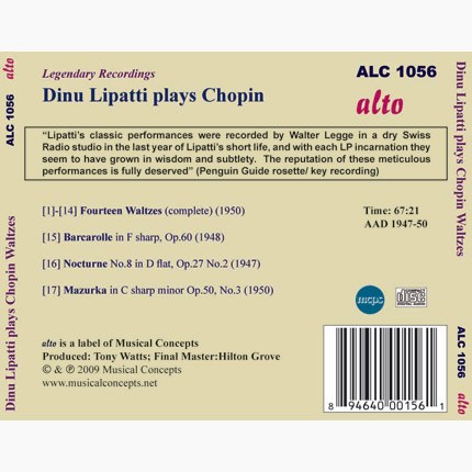 DINU LIPATTI PLAYS CHOPIN