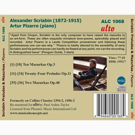 SCRIABIN: MAZURKAS OP 3 & 40; PRELUDES OP 11 - PIZARRO