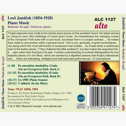 JANACEK: PIANO MUSIC (ON AN OVERGROWN PATH; IN THE MISTS) - KVAPIL