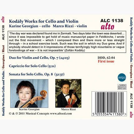 KODALY: WORKS FOR CELLO & VIOLIN - GEORGIAN, RIZZI