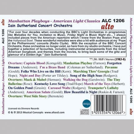 MANHATTAN PLAYBOYS: AMERICAN LIGHT CLASSICS - IAIN SUTHERLAND CONCERT ORCHESTRA