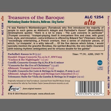 TREASURES OF THE BAROQUE - WURTTEMBURG ORCHESTRA, JORG FAERBER