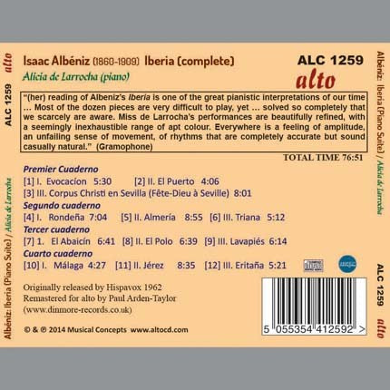 ALBENIZ: IBERIA - ALICIA DE LARROCHA