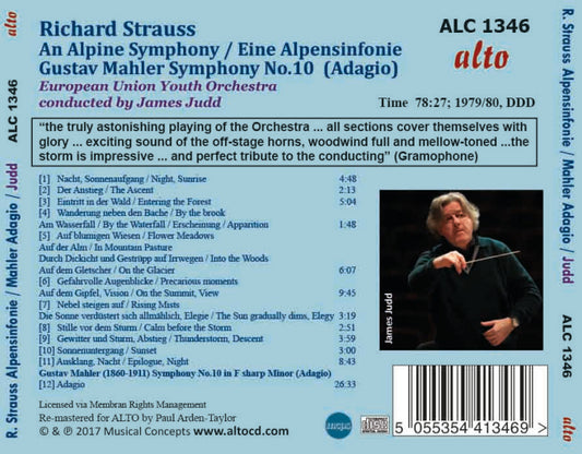 STRAUSS, R: EINE ALPENSINFONIE; MAHLER: ADAGIO FROM SYMPHONY NO. 10 - JAMES JUDD, EUROPEAN UNION YOUTH ORCHESTRA