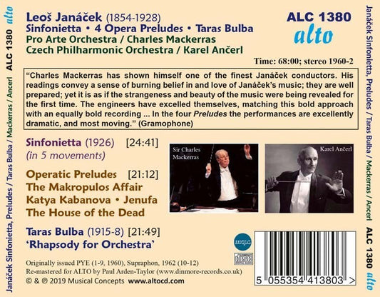 JANACEK: SINFONIETTA; 4 OPERA PRELUDES; TARAS BULBA - MACKERRAS, ANCERL