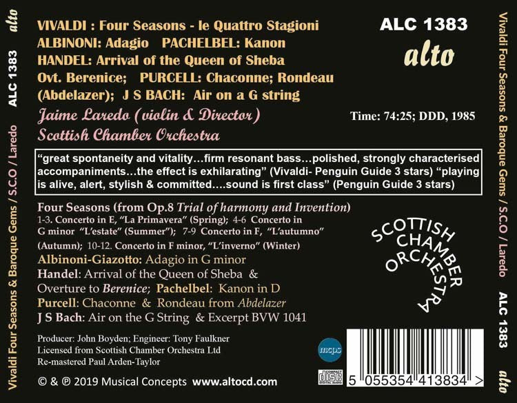 VIVALDI: THE FOUR SEASONS & BAROQUE FAVORITES - LAREDO, SCOTTISH CHAMBER ORCHESTRA