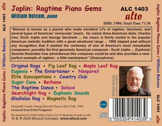 JOPLIN: RAGTIME PIANO GEMS - WILLIAM BOLCOM