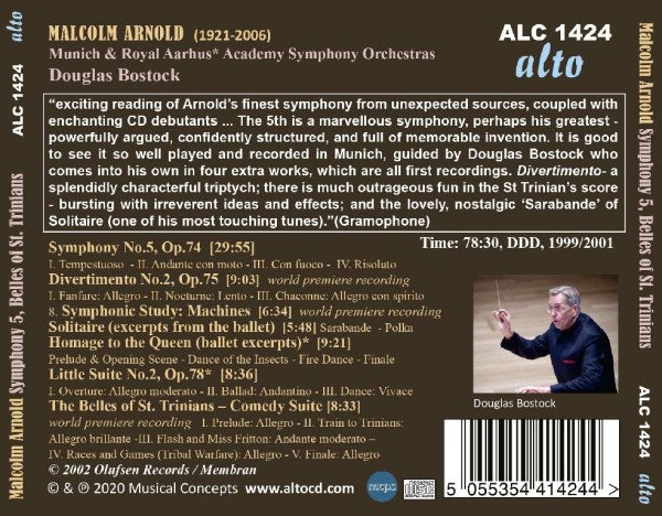 ARNOLD: Symphony No.5; Belles of St. Trinian’s, Divertimento No. 2, Machines - Bostock, Munich Philharmonic