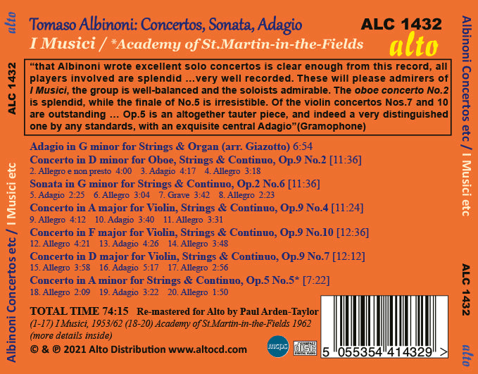 ALBINONI: CONCERTOS - I Musici, Academy of St. Martin in the Fields