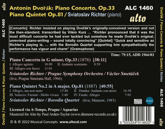 Dvořák: Piano Concerto; Piano Quintet, Op. 81 - Richter, Prague Symphony, Borodin Quartet
