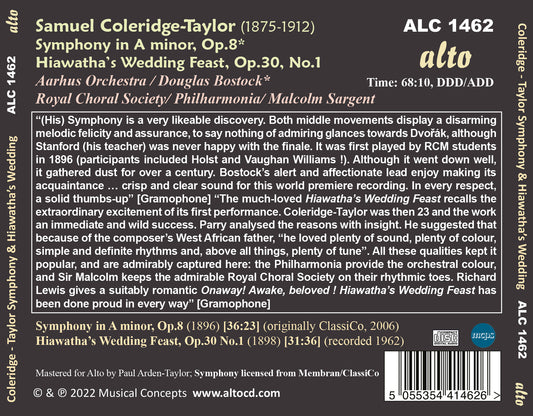 COLERIDGE-TAYLOR: Symphony in A, Hiawatha's Wedding Feast - Bostock, Sargeant