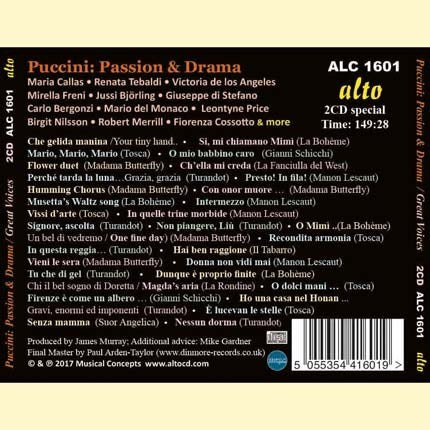 PUCCINI: PASSION & DRAMA - CALLAS, TEBALDI, DE LOS ANGELES, PRICE, BJORLING AND MORE (2 CDS)