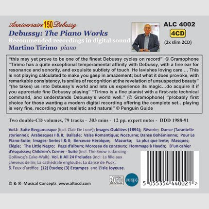 DEBUSSY: THE PIANO WORKS - TIRIMO (4 CDS)