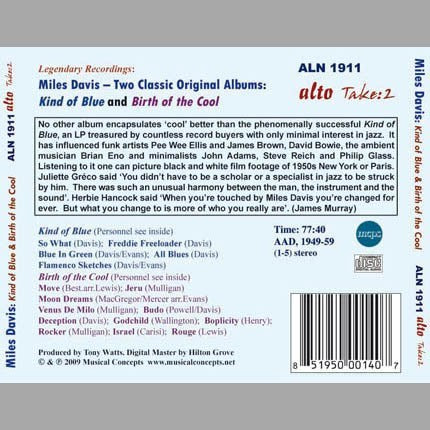 MILES DAVIS: KIND OF BLUE & BIRTH OF THE COOL