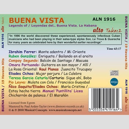 LEYENDAS DE LA HABANA - 19 CLASSICS FROM THE STARS OF THE BUENA VISTA SOCIAL CLUB