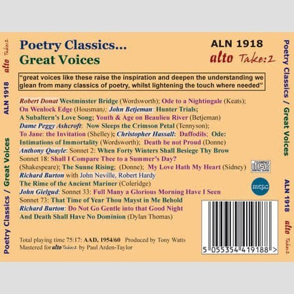 POETRY CLASSICS...GREAT VOICES