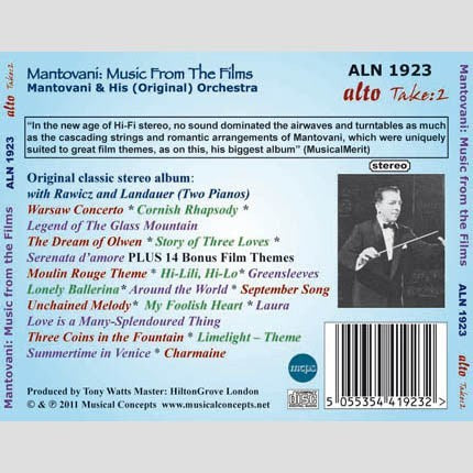 MANTOVANI & HIS ORCHESTRA: MUSIC FROM THE FILMS