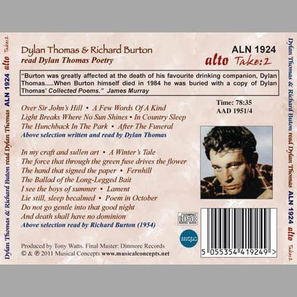 RICHARD BURTON & DYLAN THOMAS RECITE POETRY OF DYLAN THOMAS