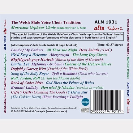 WELSH MALE CHOIR TRADITION: MORRISTON ORPHEUS