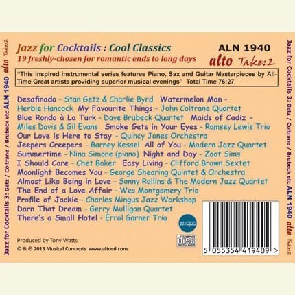 JAZZ FOR COCKTAILS 3 - FURTHER LATE NIGHT COOL CUTS