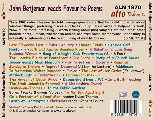 JOHN BETJEMAN READS FAVORITE POEMS