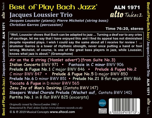 BEST OF "PLAY BACH" JAZZ - JACQUES LOUSSIER TRIO