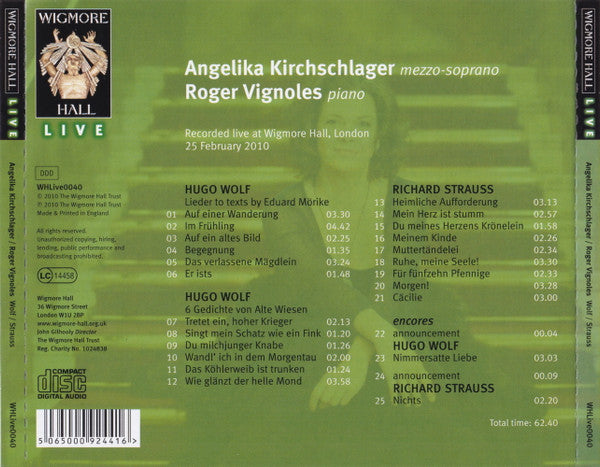 Wolf & Richard Strauss: Angelika Kirchschlager & Roger Vignoles
