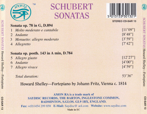 Schubert: Piano Sonatas D 894 & D784 - Howard Shelley