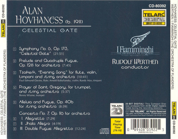 HOVHANESS: CELESTIAL GATE - I Fiamminghi, The Orchestra Of Flanders, Rudolf Werthen 