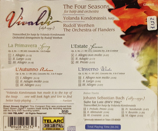 VIVALDI: THE FOUR SEASONS FOR HARP AND ORCHESTRA; BACH: SUITE FOR LUTE - Yolanda Kondonassis, The Orchestra of Flanders