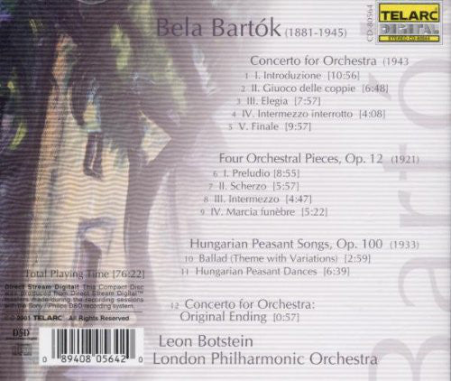 BARTOK: CONCERTO FOR ORCHESTRA - London Philharmonic, Leon Botstein