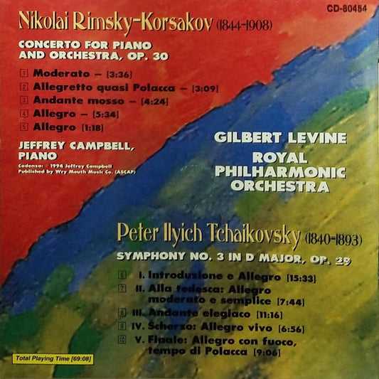 RIMSKY-KORSAKOV: PIANO CONCERTO; TCHAIKOVSKY: SYMPHONY NO. 3 - Royal Philharmonic Orchestra, Gilbert Levine
