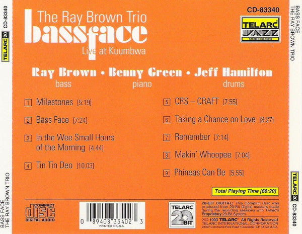 RAY BROWN TRIO: BASSFACE (LIVE AT KUUMBWA)
