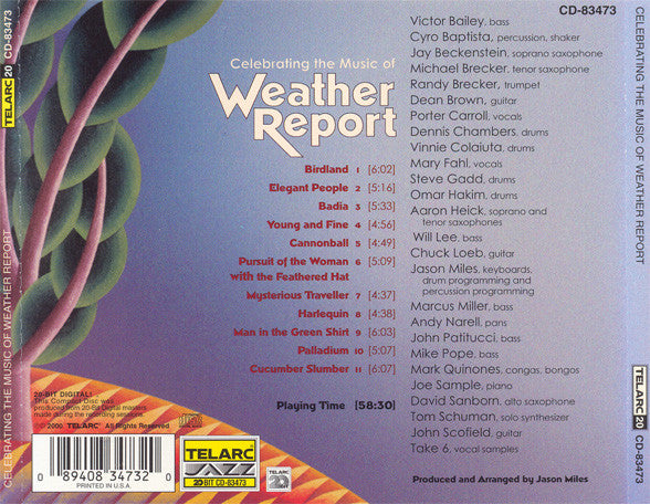 CELEBRATING MUSIC OF WEATHER REPORT - David Sanborn, John Scofield, Steve Gadd, Joe Sample and more