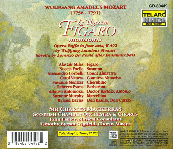 MOZART: LE NOZZE DI FIGARO (HIGHLIGHTS) - Scottish Chamber Orchestra, Sir Charles Mackerras