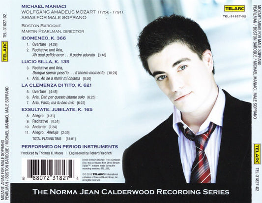 MOZART: Arias for Male Soprano - Michael Maniaci, Martin Pearlman, Boston Baroque