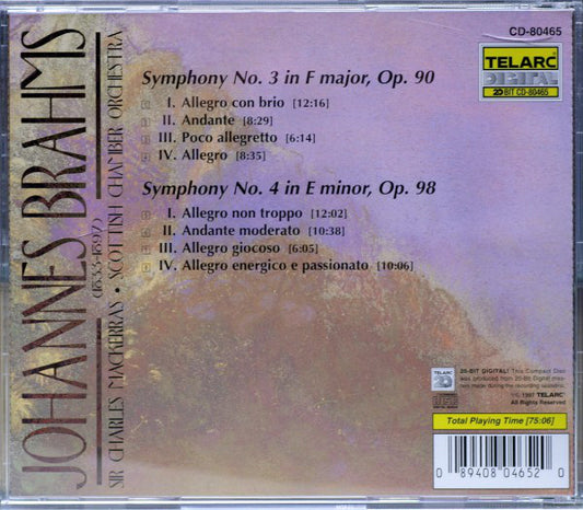 BRAHMS: SYMPHONIES NO. 3 & 4 - Mackerras, Scottish National Orchestra