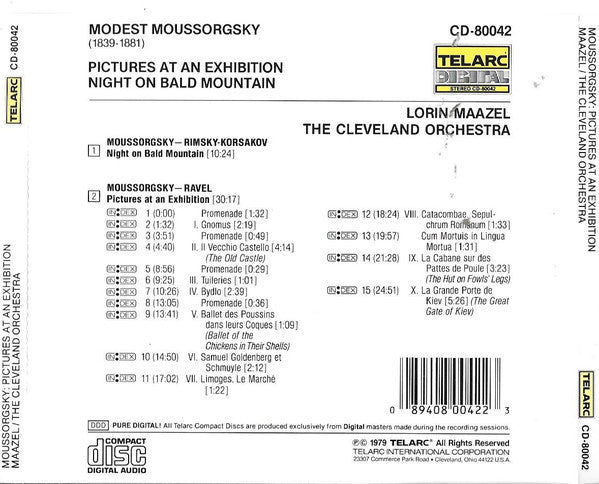 MOUSSORGSKY: PICTURES AT AN EXHIBITION; NIGHT ON BALD MOUNTAIN - Maazel, Cleveland Orchestra