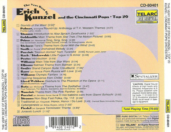 TOP 20: THE VERY BEST OF ERICH KUNZEL & CINCINNATI POPS ORCHESTRA