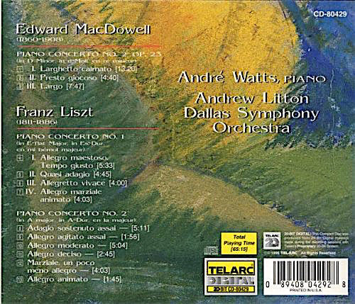MACDOWELL & LISZT: PIANO CONCERTOS - Andre Watts, Andrew Litton, Dallas Symphony Orchestra