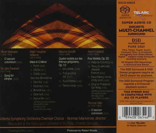 COPLAND: Motets; DURUFLE: Gregorian Motets; TAVENER: Song for Athene; VAUGHAN WILLIAMS: Mass in G - Atlanta Symphony Orchestra Chamber Chorus (Hybrid SACD)