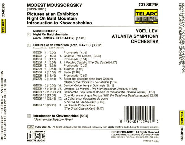MUSSORGSKY: PICTURES AT AN EXHIBITION; NIGHT ON BALD MOUNTAIN, PRELUDE TO "KHOVANSCHINA" - Yoel Levi, Atlanta Symphony